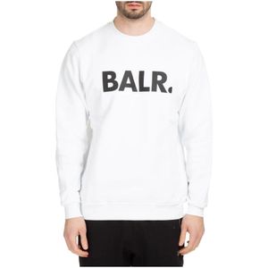 Balr., Sweatshirts & Hoodies, Heren, Wit, S, Katoen, Gestreepte Logo Sweatshirt