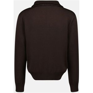 Courrèges, Truien, Heren, Bruin, M, Wol, Bruine Wollen Funnel Neck Trui