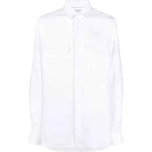 Brunello Cucinelli, Overhemden, Heren, Wit, M, Witte Overhemden voor Mannen