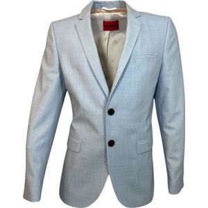 Hugo Boss, Jassen, Heren, Grijs, M, Wol, Slim Fit Stretch Blazer met Fijn Structuur