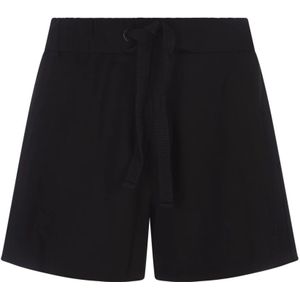 Moncler, Korte broeken, Dames, Zwart, M, Zwarte Fleece Shorts met Grosgrain Details