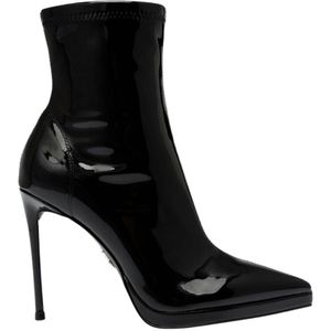 Steve Madden, Zwarte Kaylani Enkellaars met Stiletto Hak Zwart, Dames, Maat:39 EU