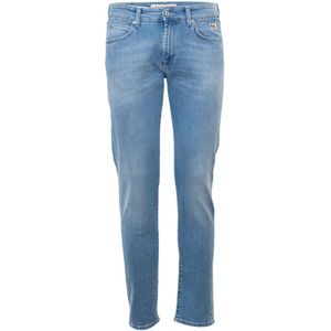 Roy Roger's, Jeans, Heren, Blauw, W34, Denim, Lichtgewassen Denim Jeans met Tassel