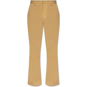 Amiri, Broeken, Heren, Beige, M, Katoen, Broek met logo