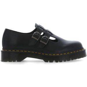 Dr. Martens, Schoenen, Dames, Zwart, 39 EU, Zwarte Leren Loafers met Verstelbare Bandjes