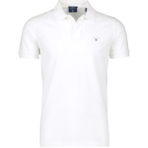 Gant, Tops, Heren, Wit, XL, Katoen, Witte Polo T-shirt met Korte Mouwen