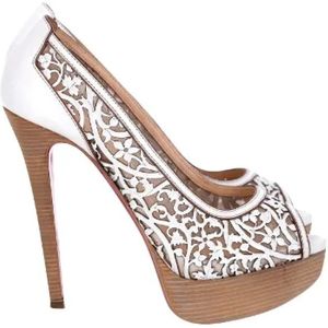 Christian Louboutin Pre-owned, Tweedehands leren hakken Wit, Dames, Maat:38 EU