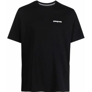 Patagonia, Tops, Heren, Zwart, L, Katoen, Zwart P-6 Logo-Print T-Shirt