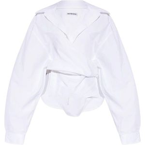 Balenciaga, Blouses & Shirts, Dames, Wit, S, Katoen, Blouse overhemd