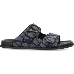 Valentino Garavani, Slippers Blauw, Heren, Maat:41 EU