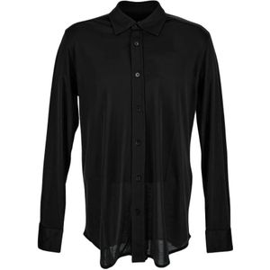 Tom Ford, Overhemden, Heren, Zwart, L, Zijden Shirt - Stijlvol en Luxueus