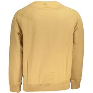 Timberland, Sweatshirts & Hoodies, Heren, Beige, S, Katoen, Beige Sweatshirt met Geborduurde Ronde Hals