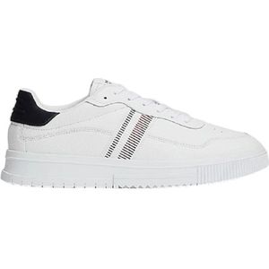 Tommy Hilfiger, Schoenen, Heren, Wit, 41 EU, Leer, Witte lage leren sneakers