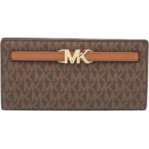 Michael Kors Pre-owned, Pre-owned, Dames, Bruin, ONE Size, Pre-owned Coated canvas wallets