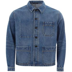 Tom Ford, Jassen, Heren, Blauw, M, Denim, Stijlvolle Denim Jack