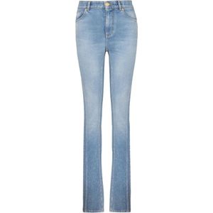 Balmain, Jeans, Dames, Blauw, S, Denim, Lichtblauwe denim slim-fit jeans