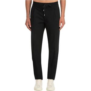 Lardini, Broek met elastische taille in medium maat Zwart, Heren, Maat:L