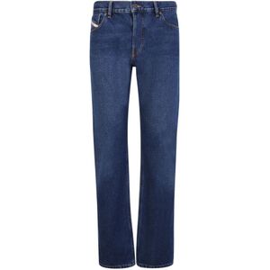 Diesel, Jeans, Heren, Blauw, W32, Katoen, Blauwe Straight Cut Jeans voor Heren