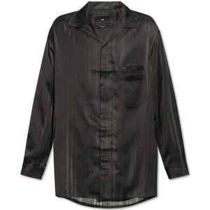 Y-3, Overhemden, Heren, Zwart, XL, Overhemd met zakken
