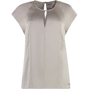 Calvin Klein, Blouses & Shirts, Dames, Beige, S, Polyester, Blouse met Front Cut-Out Detail