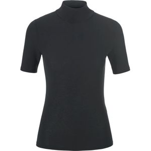 Riani, Zacht Jersey Shirt met Opstaande Kraag Zwart, Dames, Maat:L