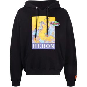 Heron Preston, Sweatshirts & Hoodies, Heren, Zwart, S, Katoen, Opvallende Print Hoodie