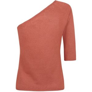 Cortana, Zijden One Sleeve Asymmetrische Top Roze, Dames, Maat:S