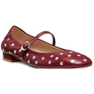 Stuart Weitzman, Schoenen, Dames, Rood, 38 1/2 EU, Claris Stud Ballet Flat