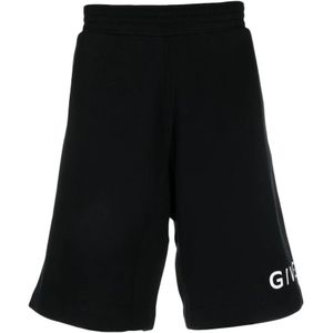Givenchy, Korte broeken, Heren, Zwart, S, Katoen, Zwarte Shorts voor Heren