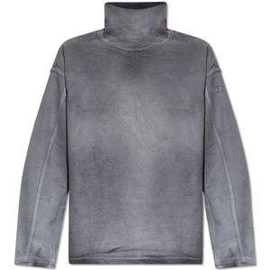 Diesel, Reflecterende sweatshirt D-Nlabelcol-S Grijs, Heren, Maat:S