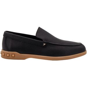 Valentino Garavani, Zwarte Loafer Schoenen Zwart, Heren, Maat:43 EU