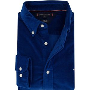 Tommy Hilfiger, Overhemden, Heren, Blauw, M, Katoen, Casual Blauw Corduroy Overhemd