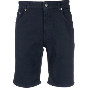 Dondup, Marineblauwe Opgerolde Chino Shorts Blauw, Heren, Maat:W34