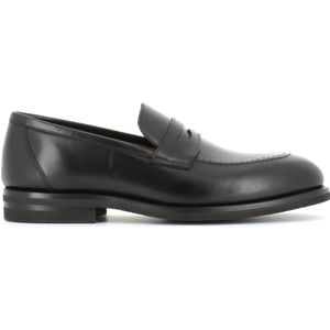 Henderson, Klassieke zwarte leren mocassin sandalen Zwart, Heren, Maat:45 EU