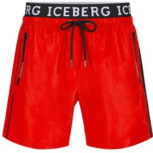 Iceberg, Badkleding, Heren, Rood, 2Xl, Polyester, Logo Zwemshorts