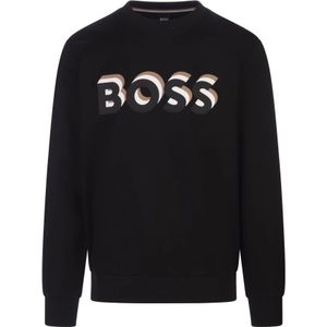Hugo Boss, Sweatshirts & Hoodies, Heren, Zwart, 3Xl, Katoen, Sweatshirts