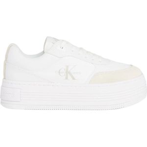 Calvin Klein Jeans, Schoenen, Dames, Wit, 37 EU, Katoen, Bright White-Creamy White Sneakers
