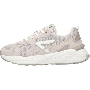 Hub, Schoenen, Dames, Veelkleurig, 42 EU, Suède, Beige Lage Sneakers Grid-W