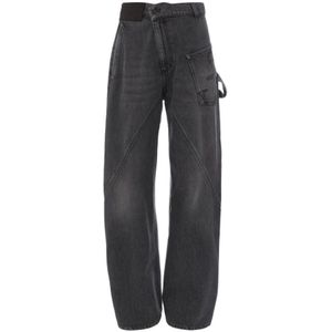JW Anderson, Jeans, Heren, Grijs, W36, Grijze Twisted Workwear Jeans