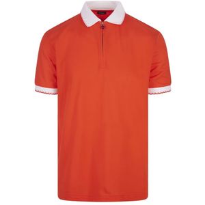 Kiton, Tops, Heren, Oranje, XL, Katoen, Oranje Polo Shirt met Graffiti Logo