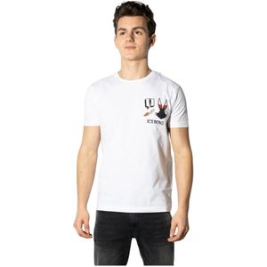 Iceberg, Tops, Heren, Wit, S, Bedrukt T-Shirt Jersey