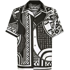 Dolce & Gabbana, Overhemden, Heren, Zwart, L, Shirt met korte mouwen