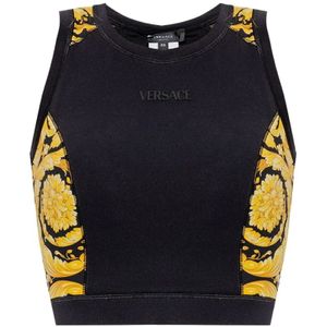 Versace, Mouwloos topje Zwart, Dames, Maat:2XS