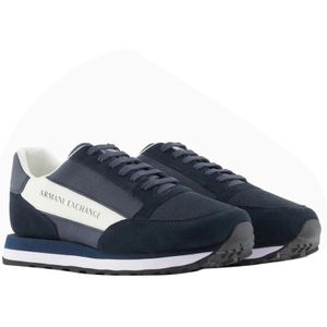 Emporio Armani, Schoenen, Heren, Blauw, 40 EU, Stijlvolle Sneakers voor Mannen