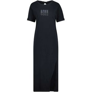 Hugo Boss, Print T-Shirt Jurk Zwart, Dames, Maat:S