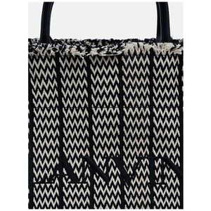 Lanvin, Tassen, Dames, Zwart, ONE Size, Leer, Moderne Chevron Patroon Tote Tas