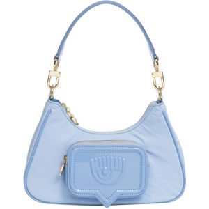 Chiara Ferragni Collection, Tassen, Dames, Blauw, ONE Size, Polyester, Eyelike Hobo bag