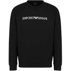 Emporio Armani, Emporio Armani Logo Sweatshirt voor Heren Zwart, Heren, Maat:L