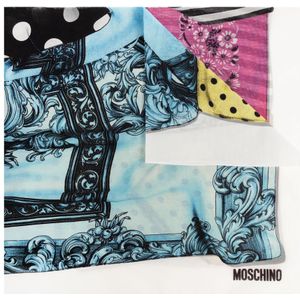 Moschino, Katoenen sjaal met print Veelkleurig, unisex, Maat:ONE Size