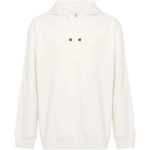 Brunello Cucinelli, Sweatshirts & Hoodies, Heren, Beige, L, Witte heren hoodie